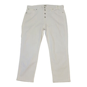J Crew Jeans Womens Size 35 White 10" Vintage Straight Stretch High Rise Cropped